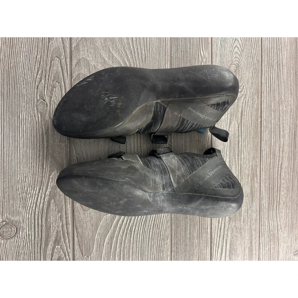 Black Diamond Momentum Climbing Shoes Mens 11 Womens 12 Black Gray Blue Velcro
